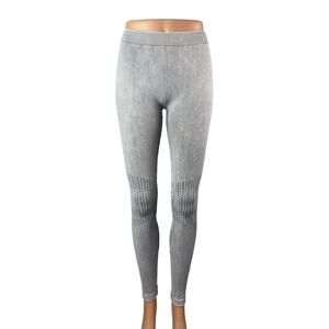 Nikibiki Womens Gray Low Waist Waffle Knee Seamless Activewear Tight Leggings OS